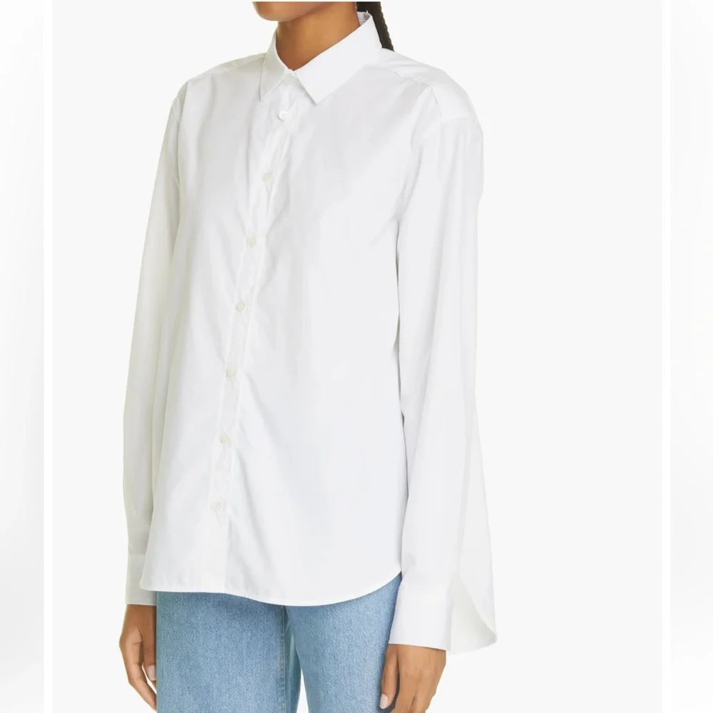 NWT TOTÊME Signature Organic Cotton Poplin Button-Up Shirt - Picture 5 of 14